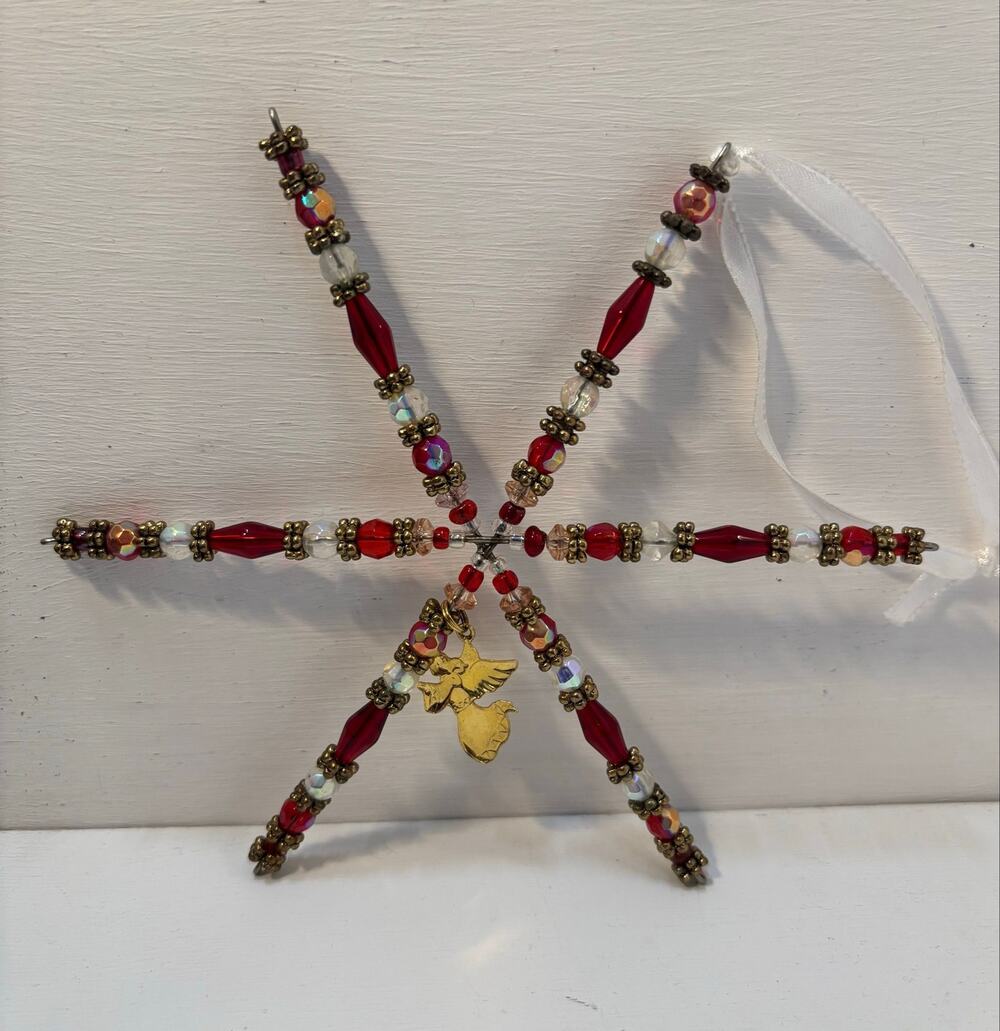 Beaded Snowflake Christmas Ornament